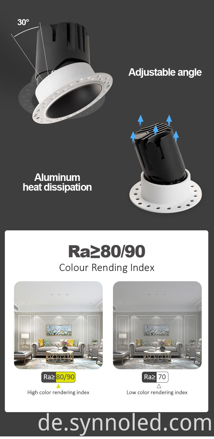 Synno Lighting Trimless Downlight Details